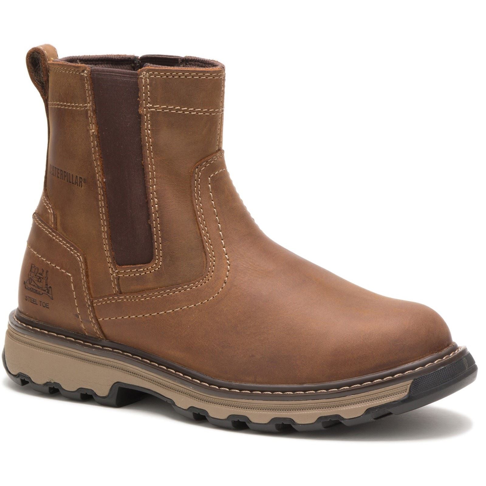 Caterpillar Pelton Leder Dunkelbeige Sicherheitsstiefel