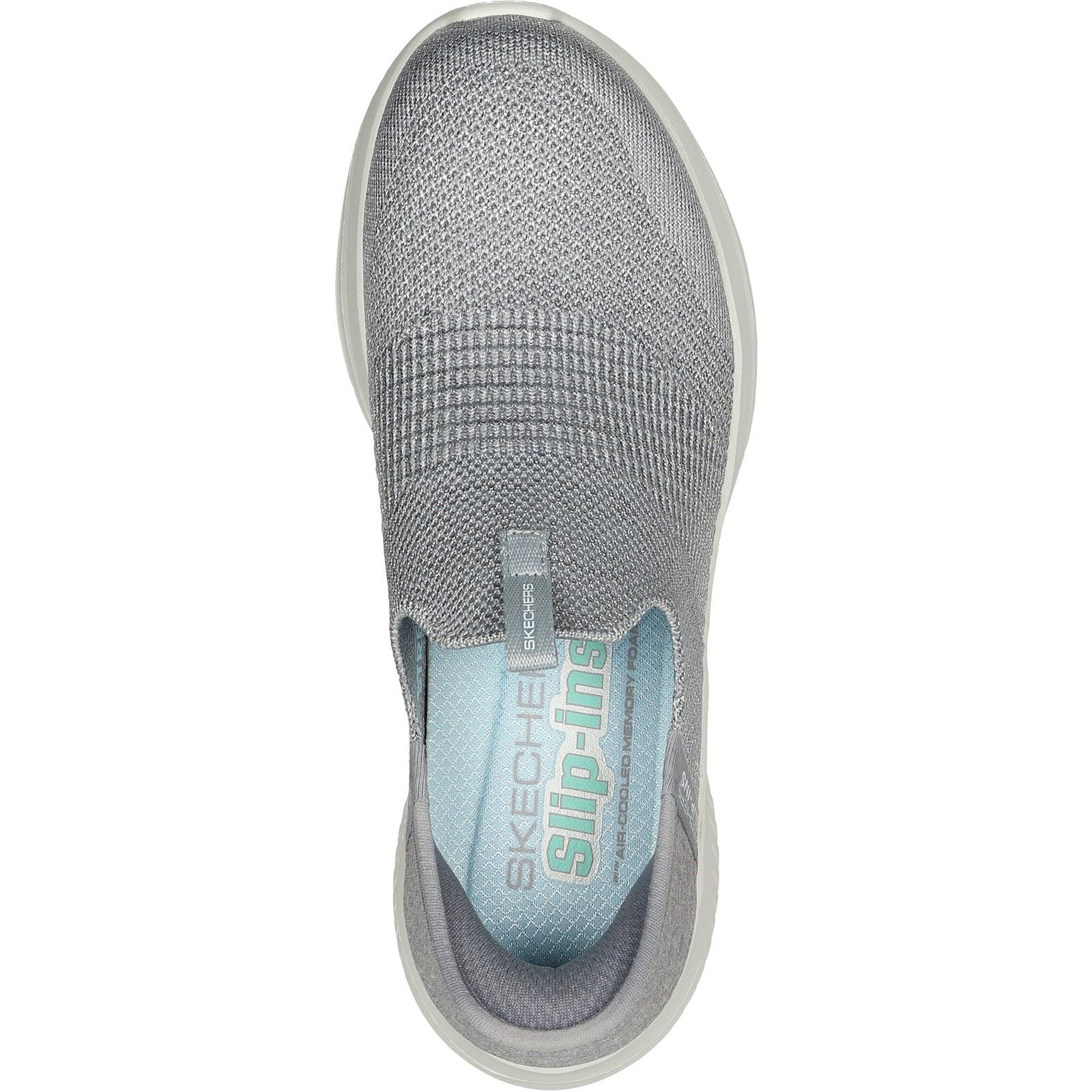 Skechers Ultra Flex 3.0 Smooth Step Textile Damen Sneaker In Hellgrau