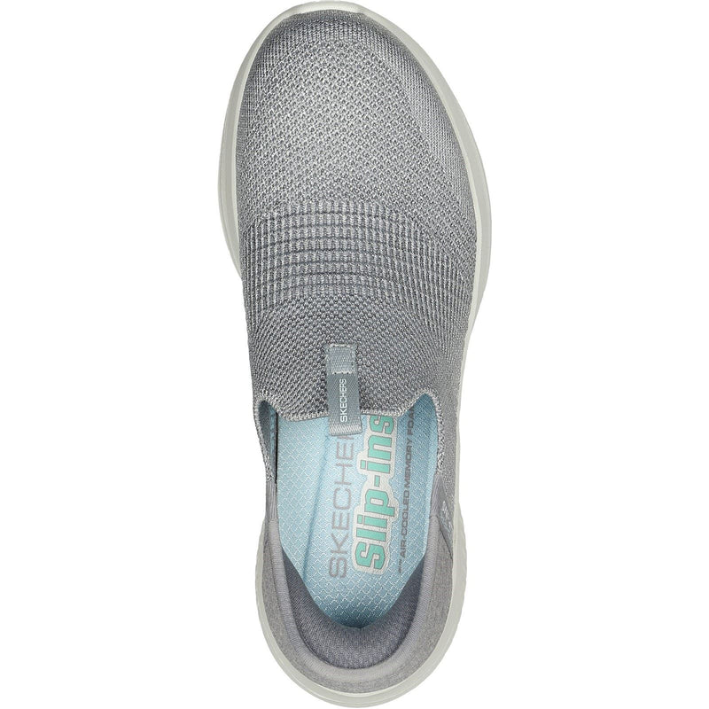 Skechers Ultra Flex 3.0 Smooth Step Textile Damen Sneaker In Hellgrau