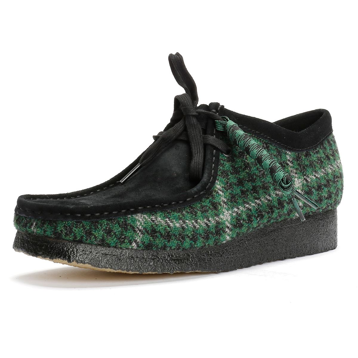 Clarks Originals Wallabee Herren Stoff Stiefel In Grün