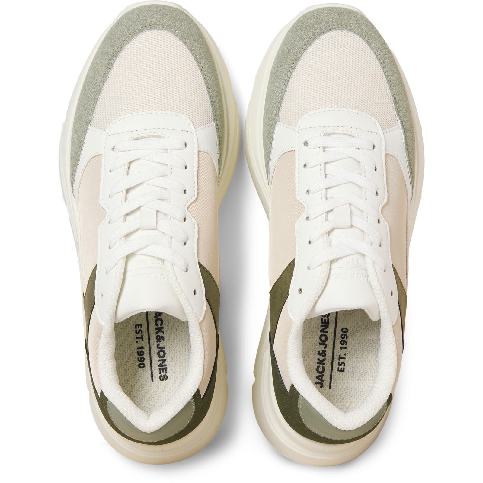 Jack & Jones Aspire Runner Polyurethan Herren Sneakers In Weiß Seagrass / Bronzegrün