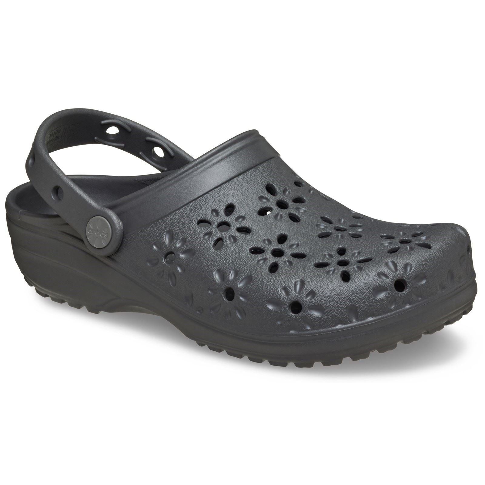 Crocs Classic Floral Cut Out Thermoplastische Schwarze Farbe Sand Clogs