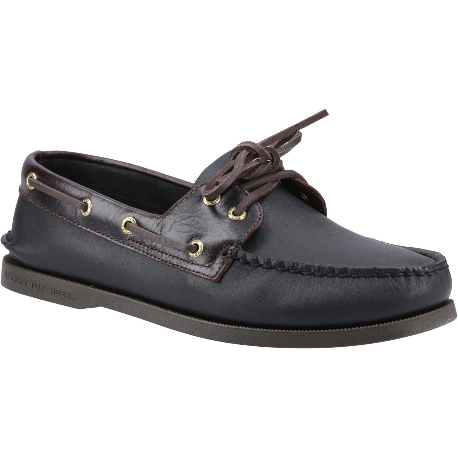 Sperry Authentic 2 Eye Herren Bootsschuhe Aus Leder In Amaretto/Schwarz