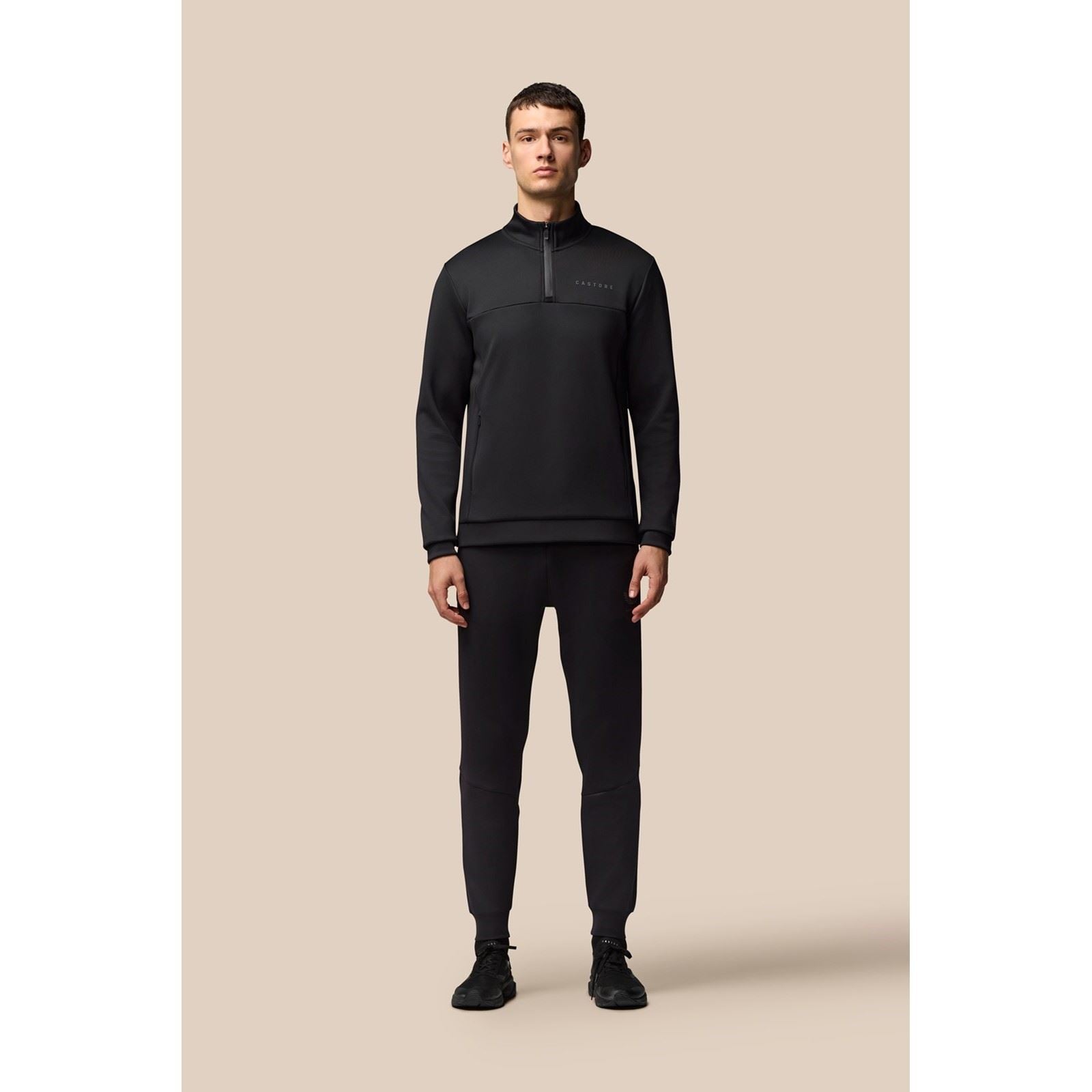 Castore Scuba 1/4 Zip Polyester Herren Schwarz Sweatshirt
