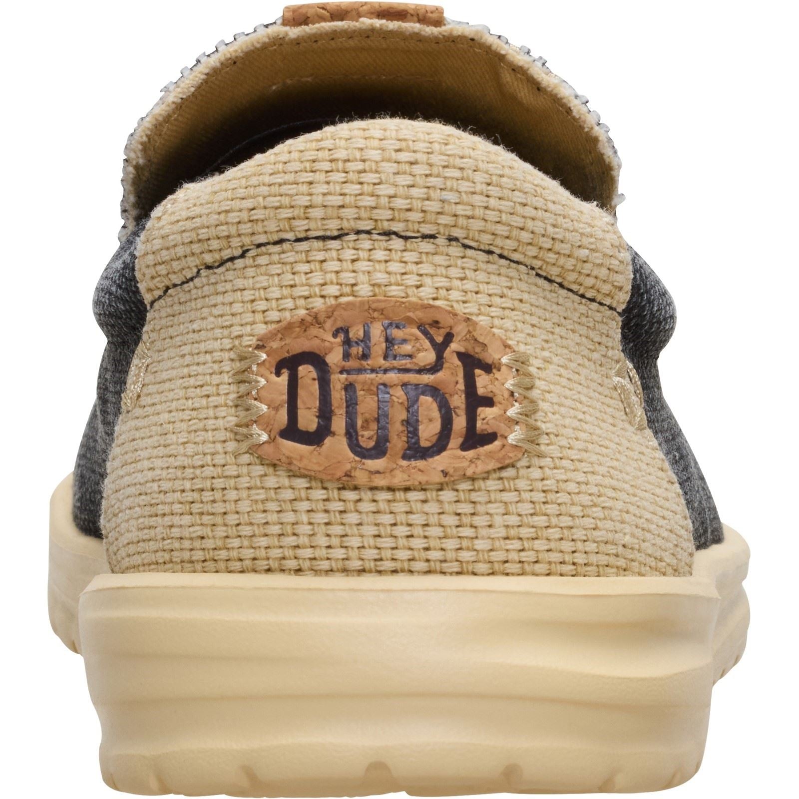 HEYDUDE Mikka Braided Textil Herren Schwarz/Boulder Tan Freizeitschuhe