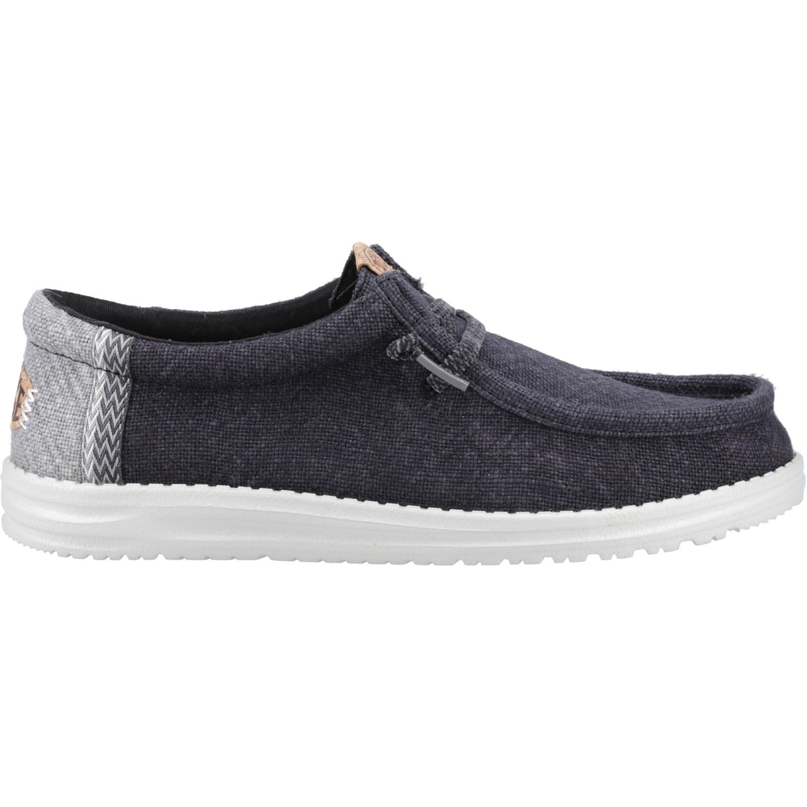 HEYDUDE Wally Jute Jute Herrenschuhe Schwarz/Granitgrau Mokassins