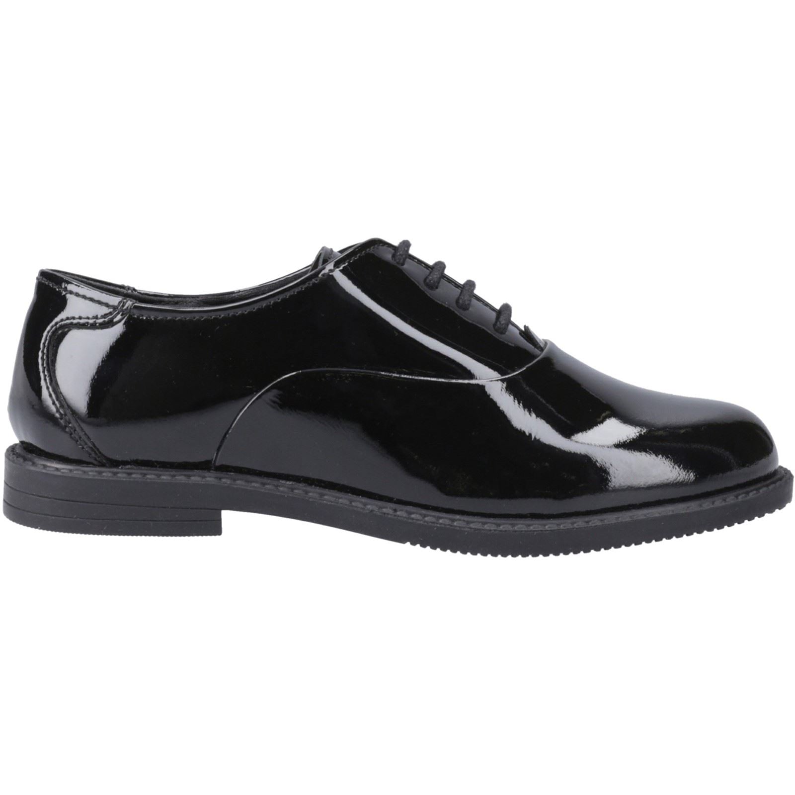 Hush Puppies Nellie Patent Mädchenschuhe Aus Schwarzem Leder