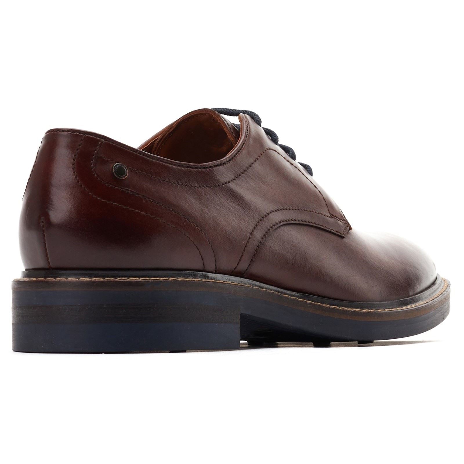 Base London Mawley Leder Herren Gebrannte Braune Oxford Schuhe