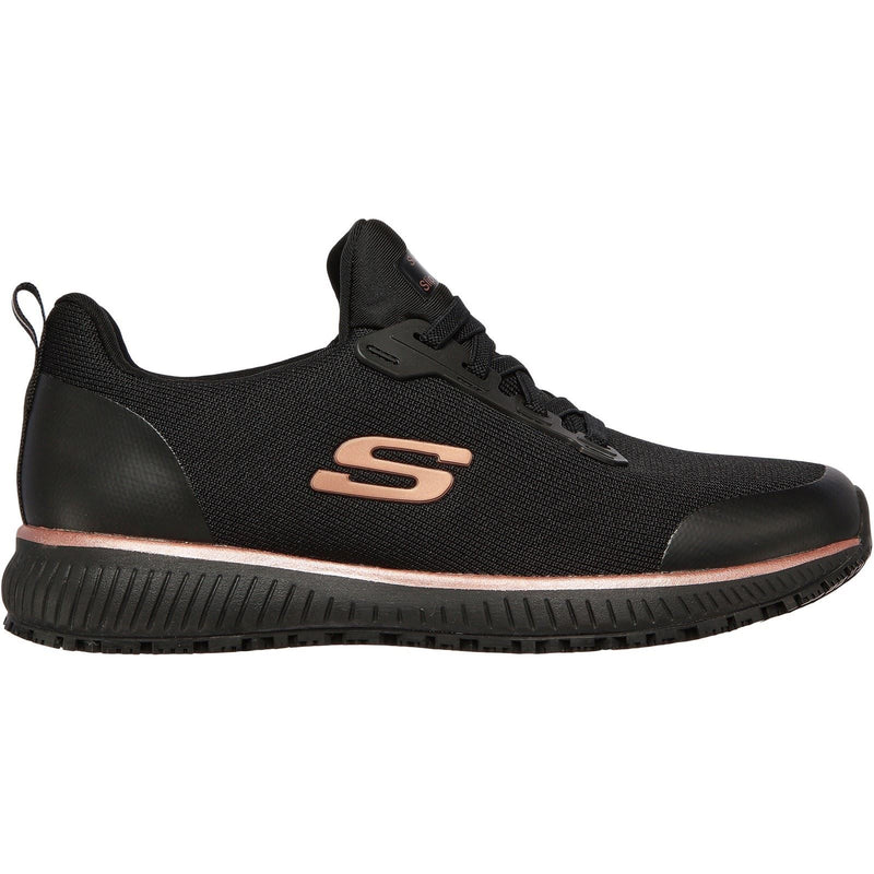 Skechers Workwear Squad SR Textil Damen Schwarz/Roségold Sicherheits Sneaker