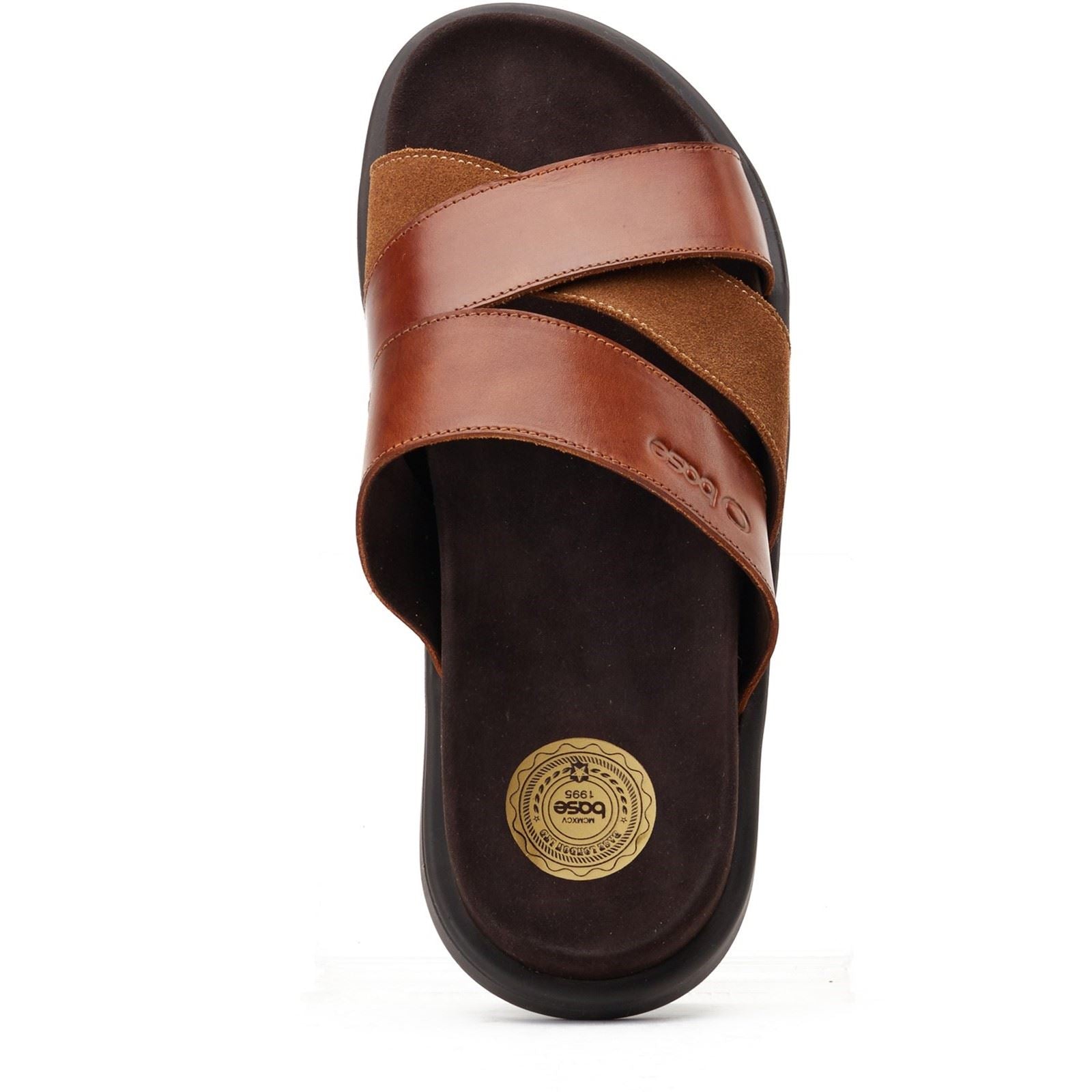 Base London Ponza Leder Herren Dunkelbraune Sandalen