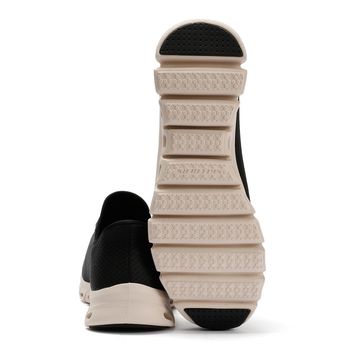 Skechers Slip-Ins Glide Step Vibey Mesh Damen Schwarze Turnschuhe