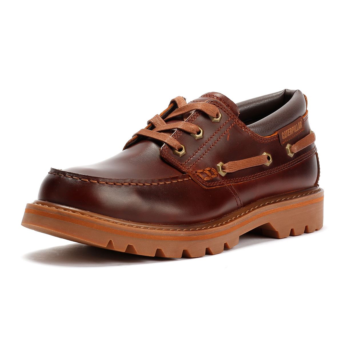 Caterpillar Colorado Boat Lo Herren Leder Braune Schnürschuhe