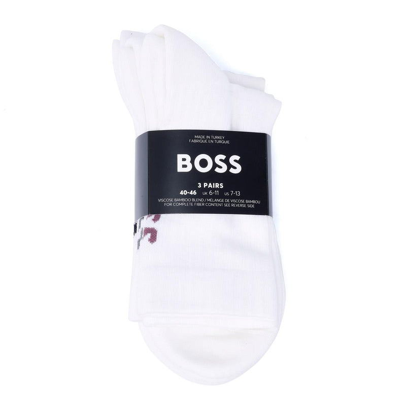Boss 3 Pack Logo EU 40 - 46 Herren-Socken Knöchelhoch In Weiß