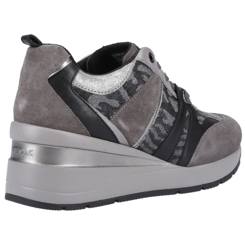 Geox D Zosma B Wildleder Damen Dunkelgraue Sneakers