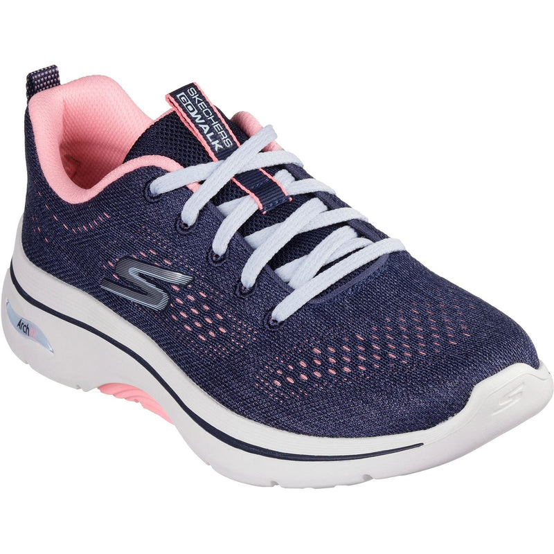 Skechers GO WALK Arch Fit 2.0 Vivid Sunset Damen-Turnschuhe In Marineblau/Heißrosa
