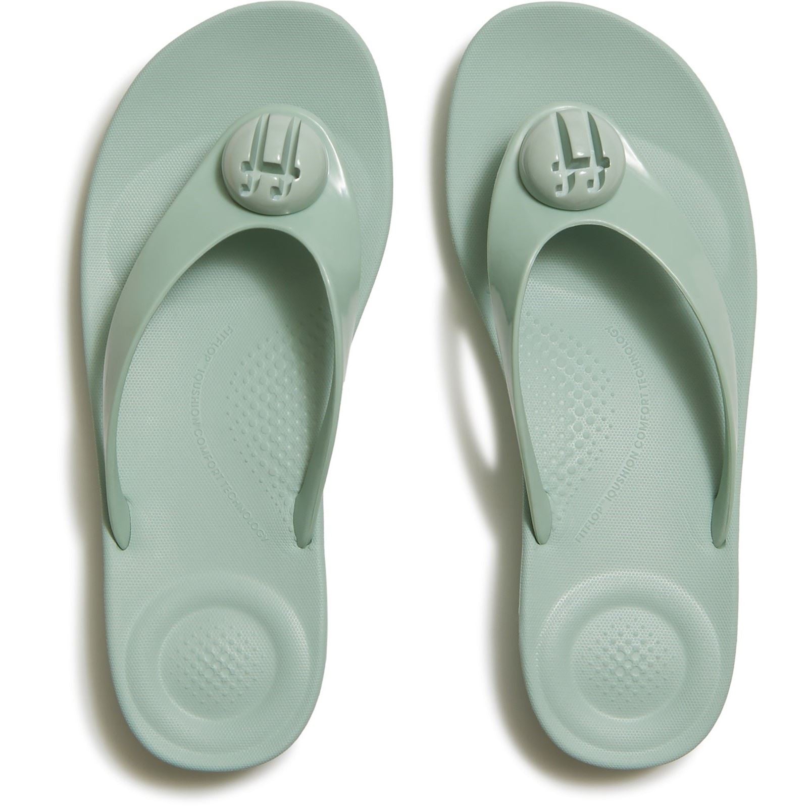 Fitflop iQushion Glossy-Button Polyurethan Damen Minzflüster Flip-Flops