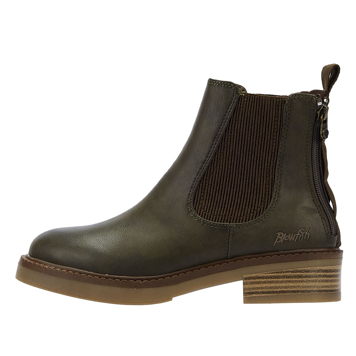 Blowfish Malibu Vedder Damen-Oliven-Faux-Lederstiefel