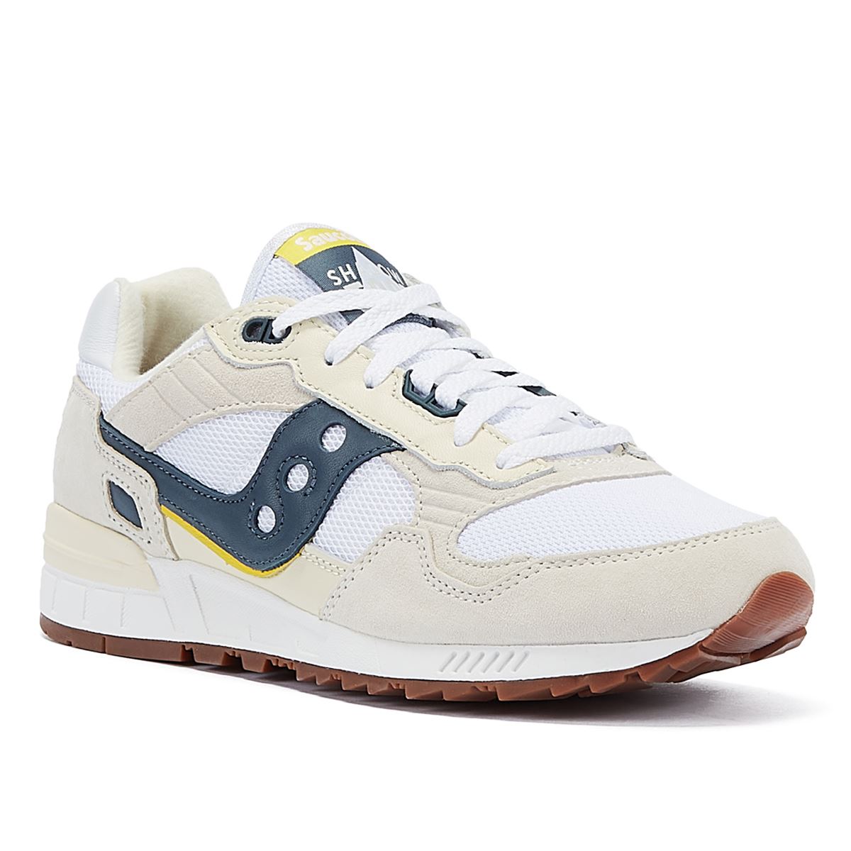Saucony Shadow 5000 Weiße/Blaue Wildlederturnschuhe