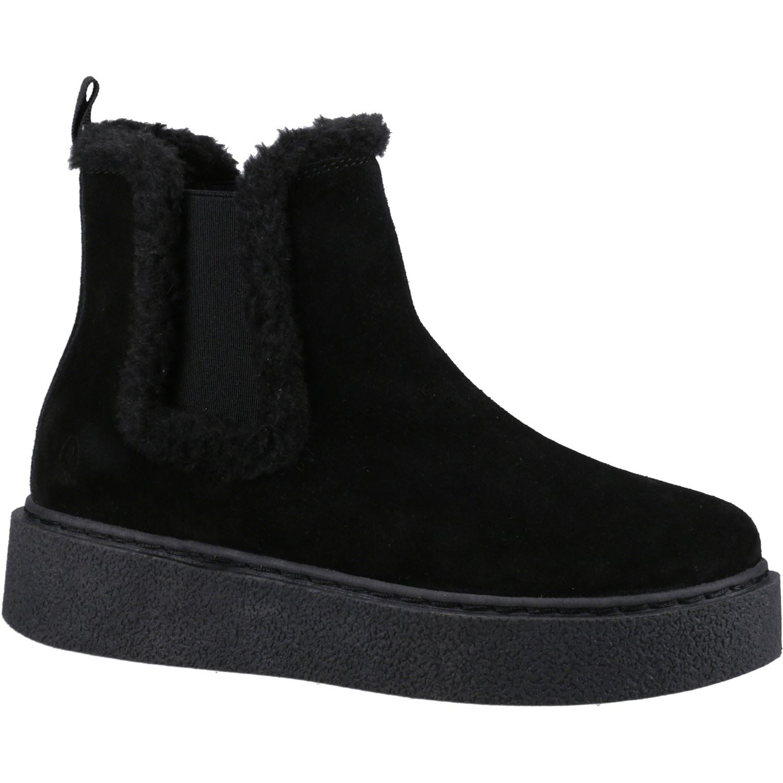 Hush Puppies Bella Damen Chelsea Stiefeletten in Schwarz aus Wildleder