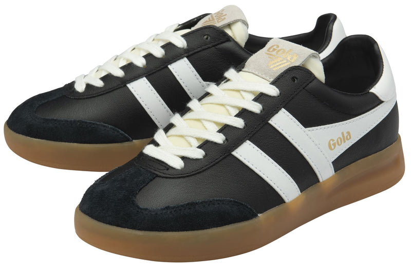Gola Cyclone Leder Damen Schwarze Sneaker