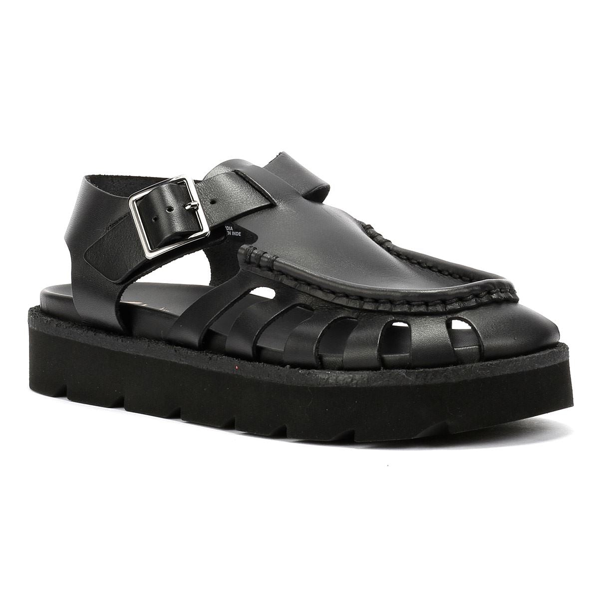 Clarks Originals Meadow Buckle Damen Sandalen Aus Schwarzem Leder