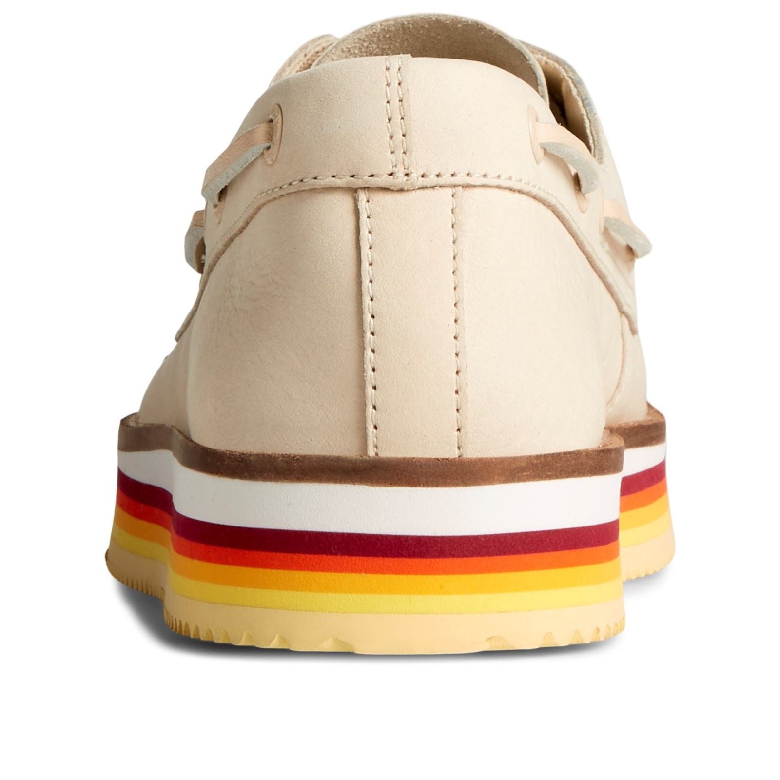 Sperry Authentic Original Stacked Damen Bootsschuhe Aus Leder In Elfenbein