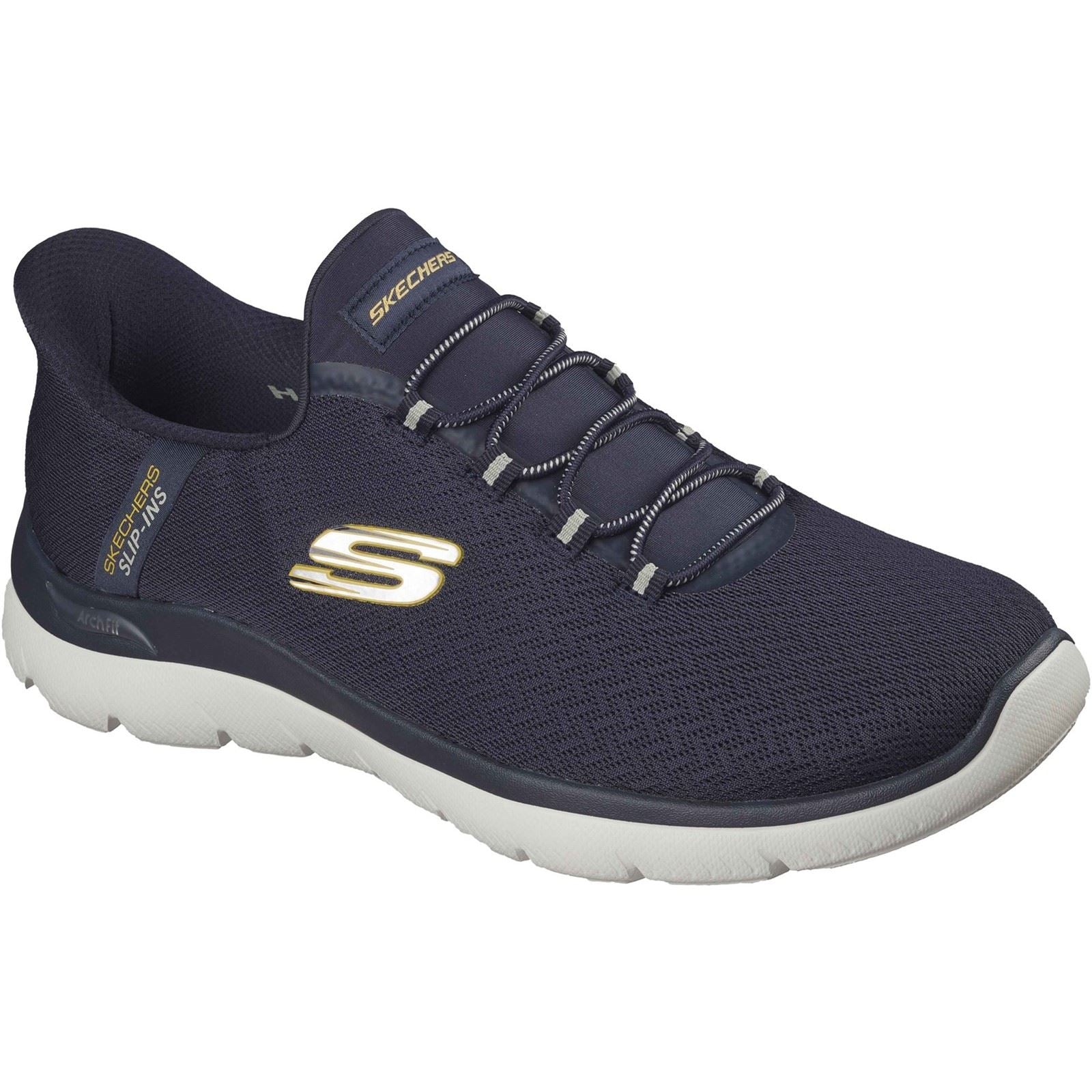 Skechers Arch Fit Summits Kynor Polyester Herren Sneaker In Marineblau/Gelb