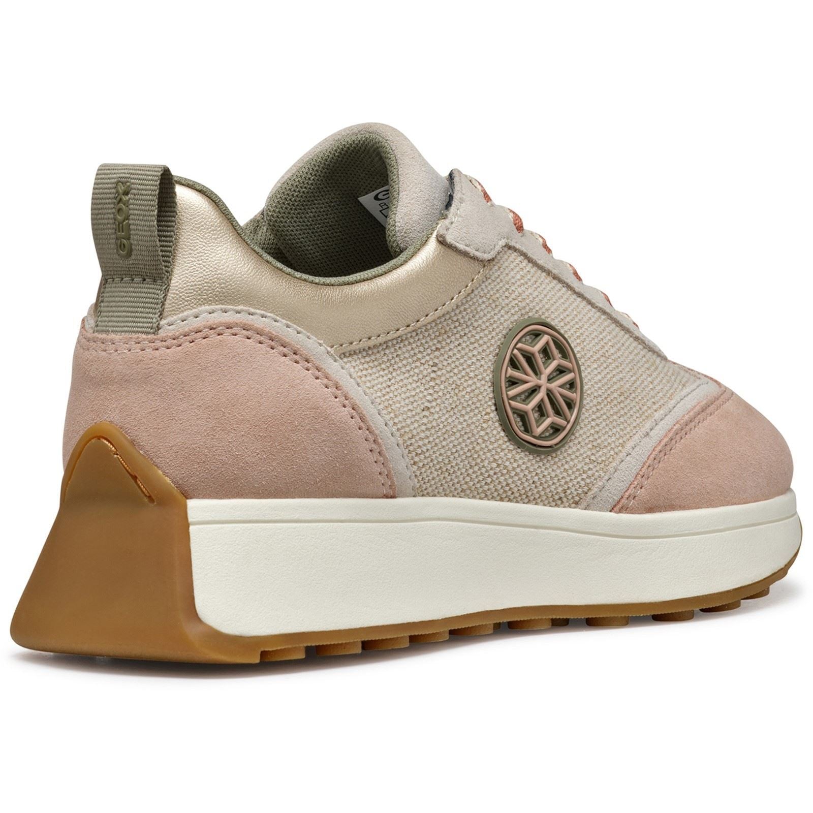 Geox D AMABEL Synthetische Polyurethan Damen Sneaker In Hellbraun/Lichttaupe