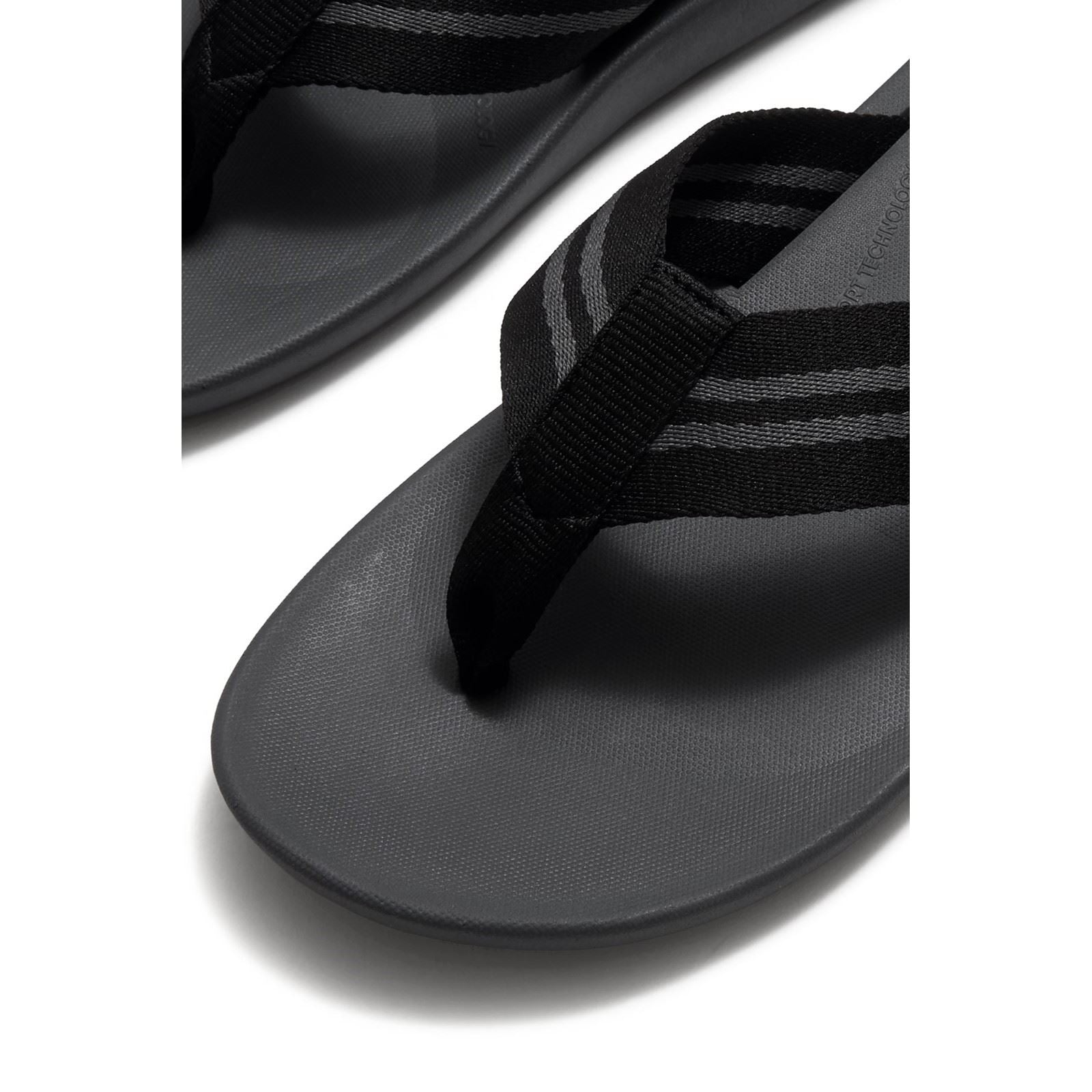 Fitflop iQushion Polyester Herren Flip Flops Schwarz/Graufleck