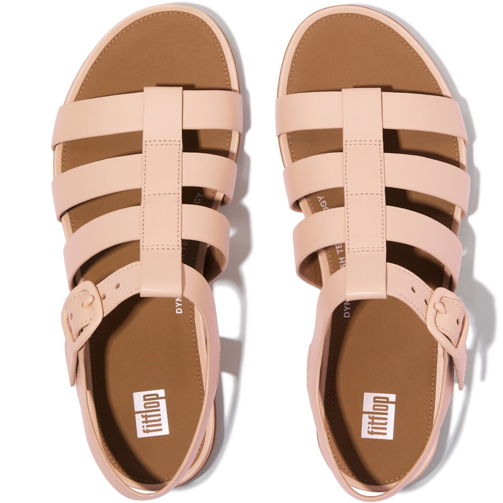 Fitflop Gracie Fisherman Leder Damen Sandalen Sandy Beige