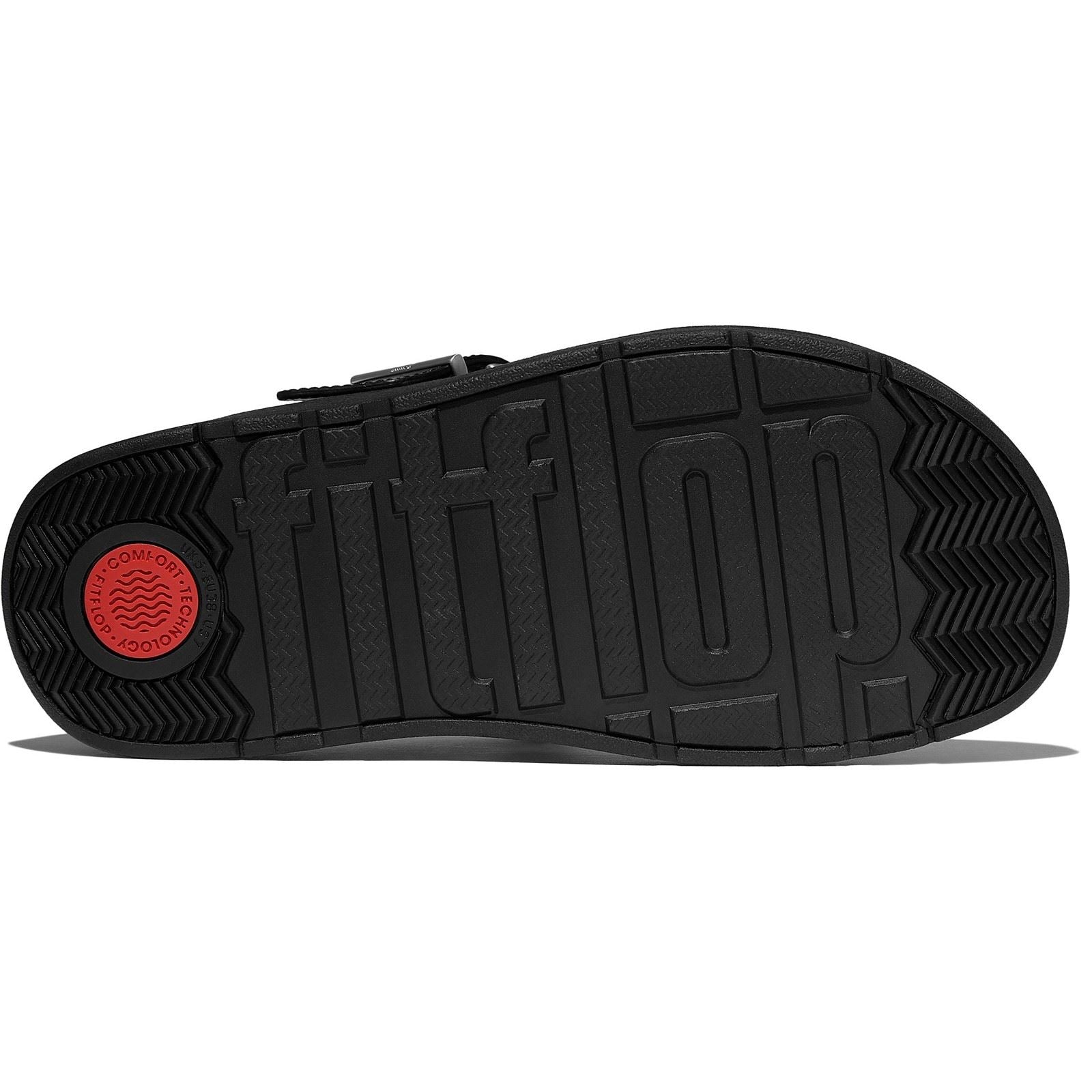 Fitflop Gen-FF Toe-Post Leder Damen Schwarze Sandalen