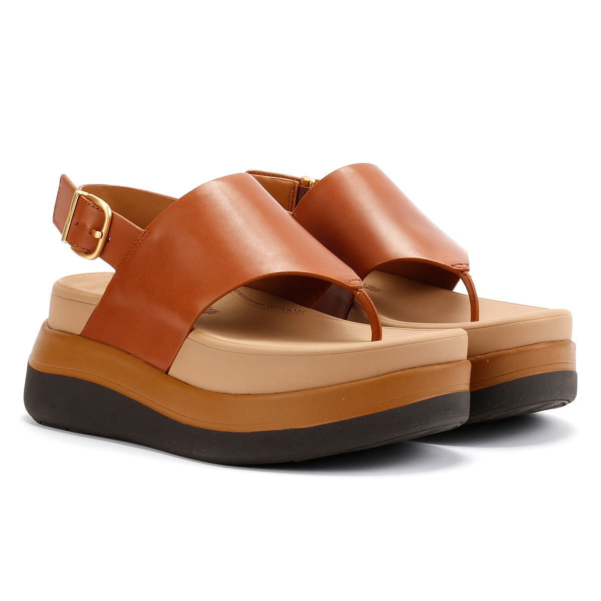 FitFlop F-Mode Damen Sandalen Aus Braunem Leder