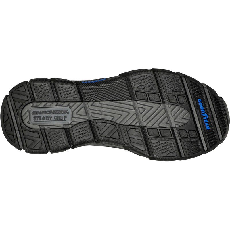 Skechers Respected Elgin Leder Herrenschuhe, Schwarze Farbe Mokassins