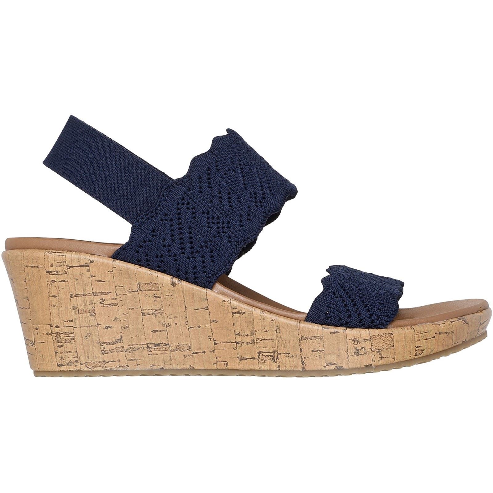 Skechers Beverlee Timeless Touch Damen Textil Sandalen In Marineblau