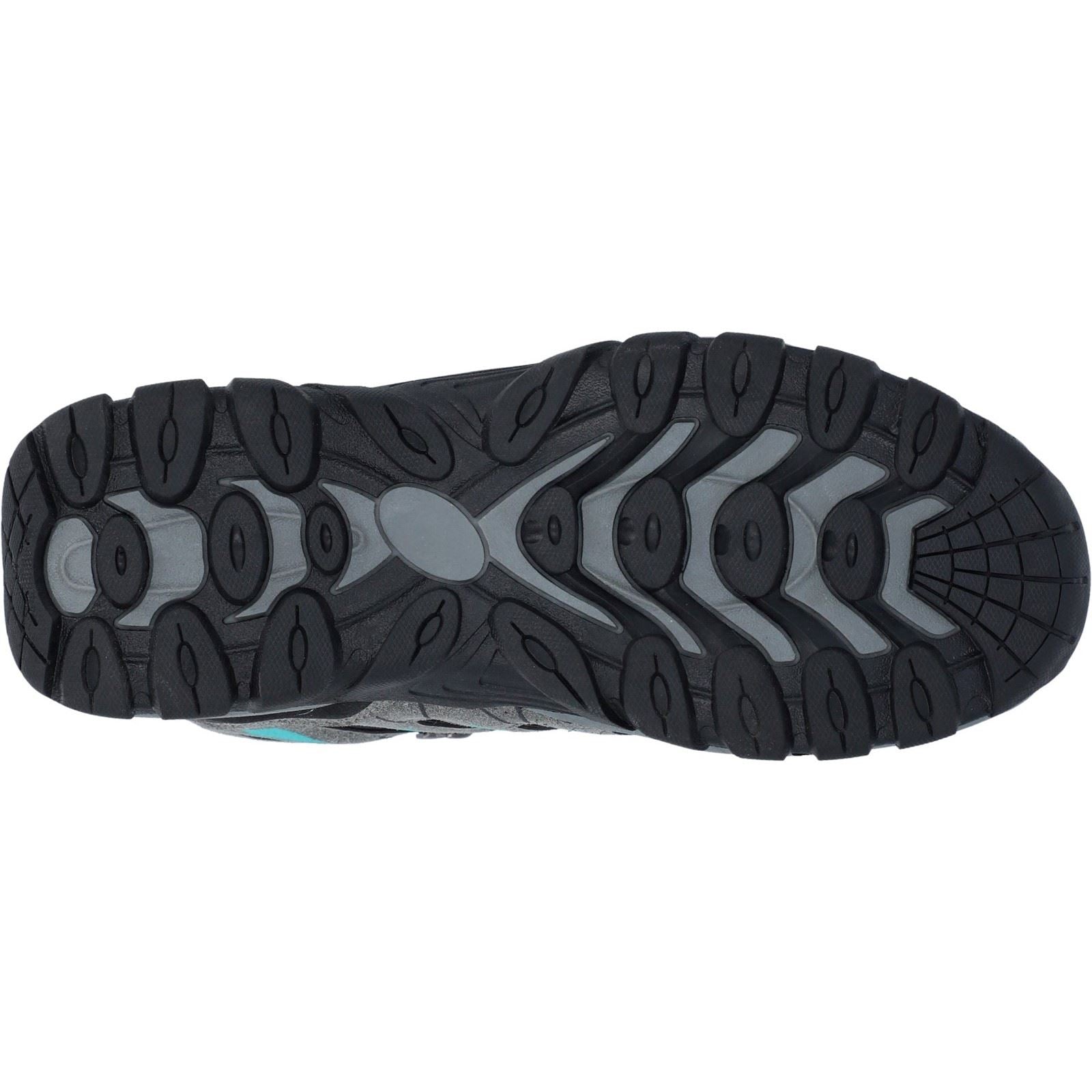 Hi-Tec Corzo Mid Pu Wildleder Damen Wanderschuhe In Graphitgrau/Dunkelrot