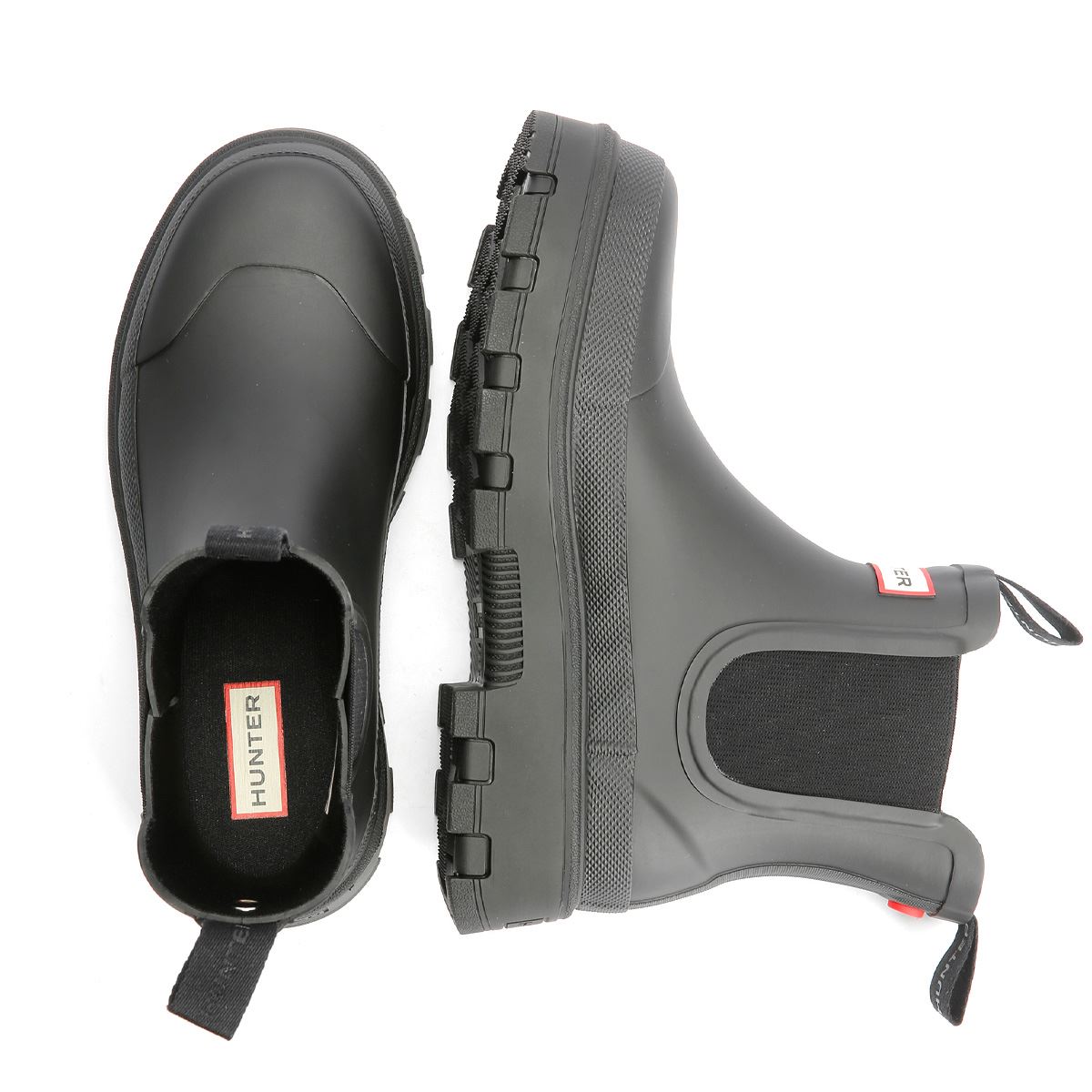 Hunter Elements Chelsea Gummi Damen Schwarze Farbe Gummistiefel