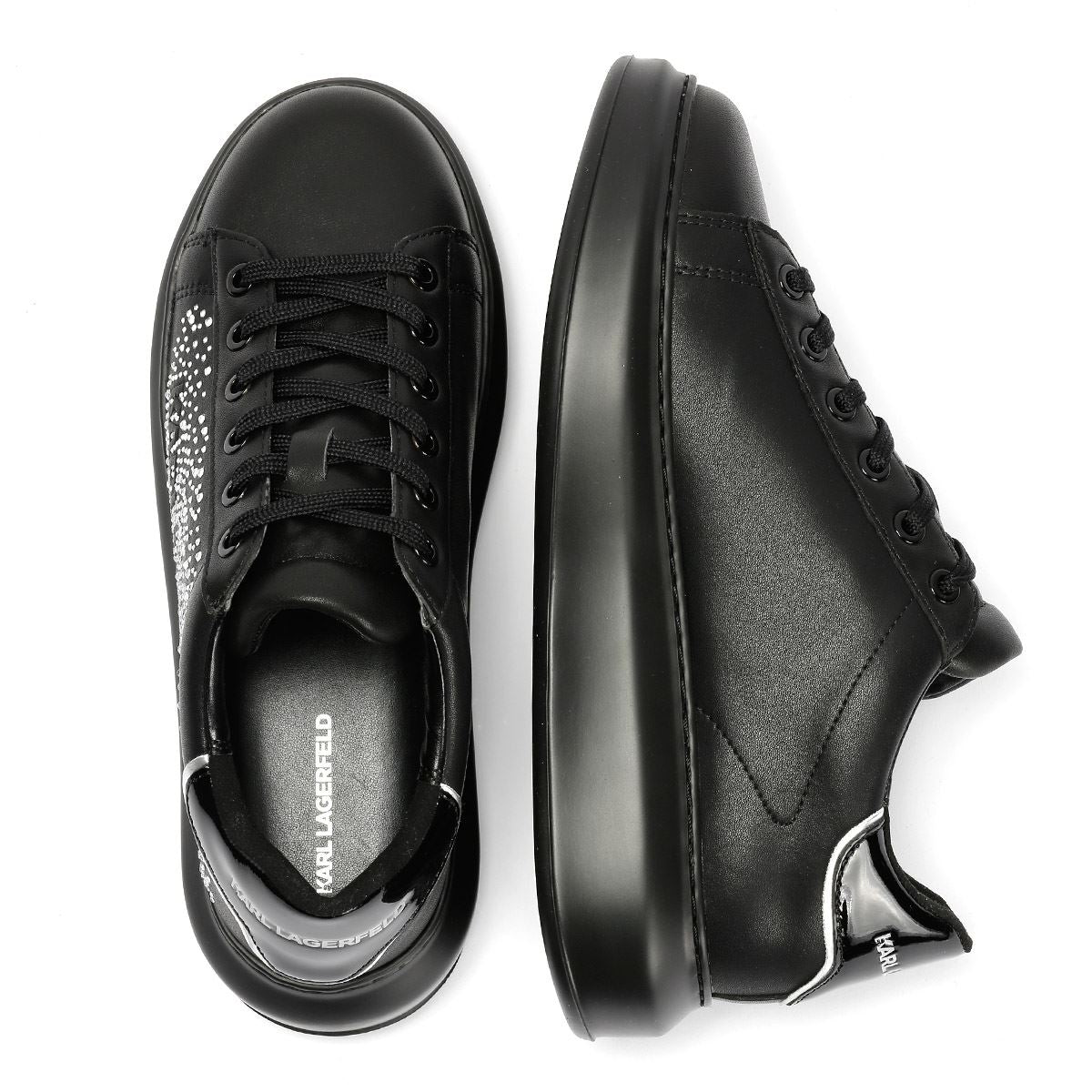 Karl Lagerfeld Kapri Konstellation Leder Damen Schwarze Sneaker