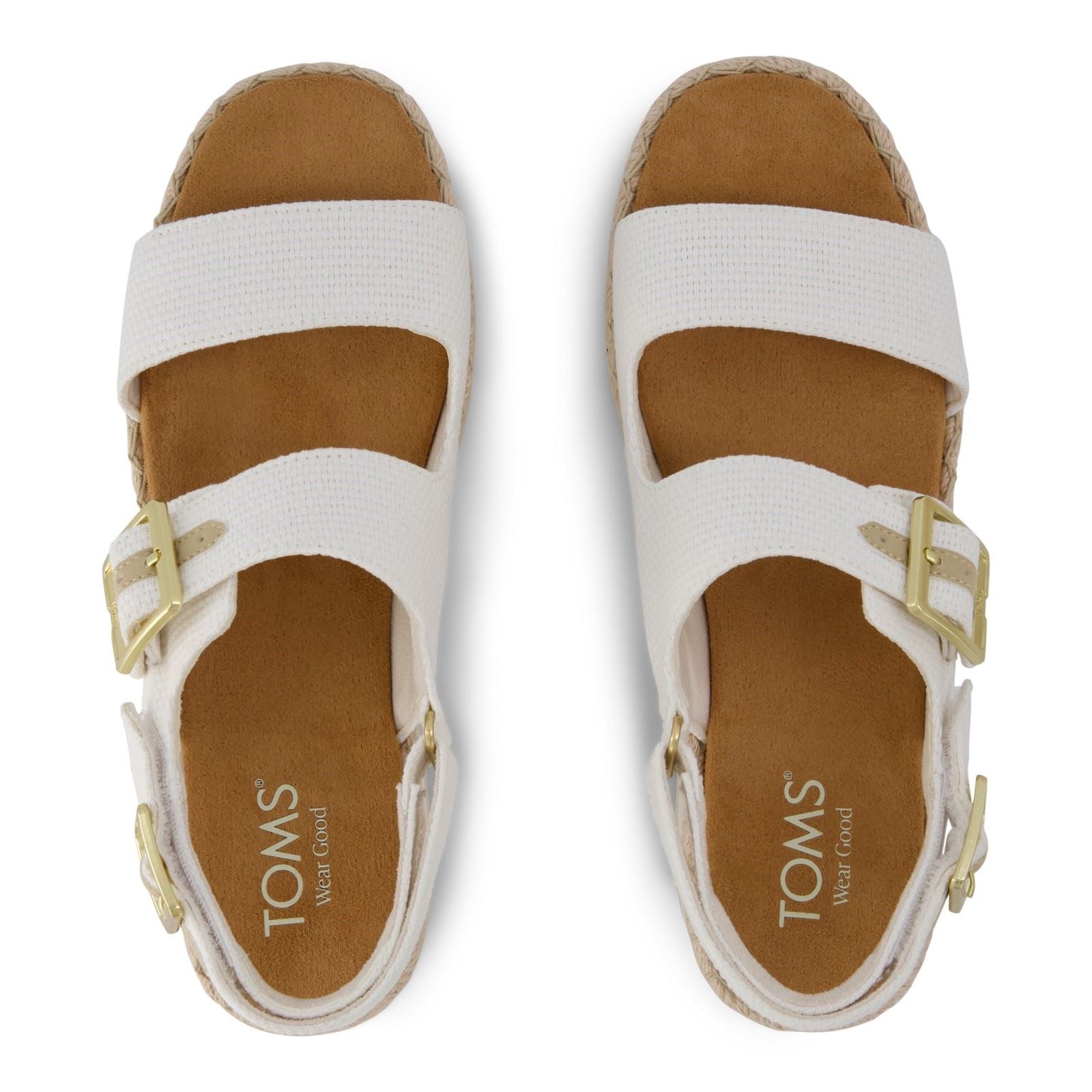 TOMS Giana Textil Damen Weiße Strand Sandalen