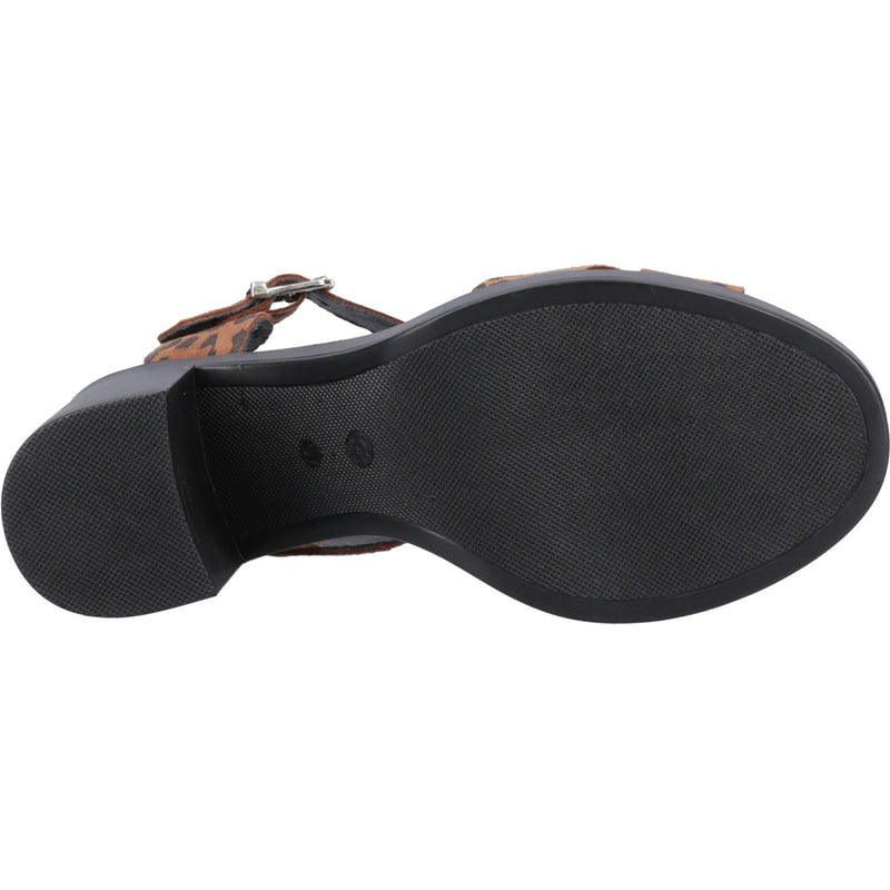 Hush Puppies Georgia Damen Sandalen Aus Leder Mit Leopardenmuster