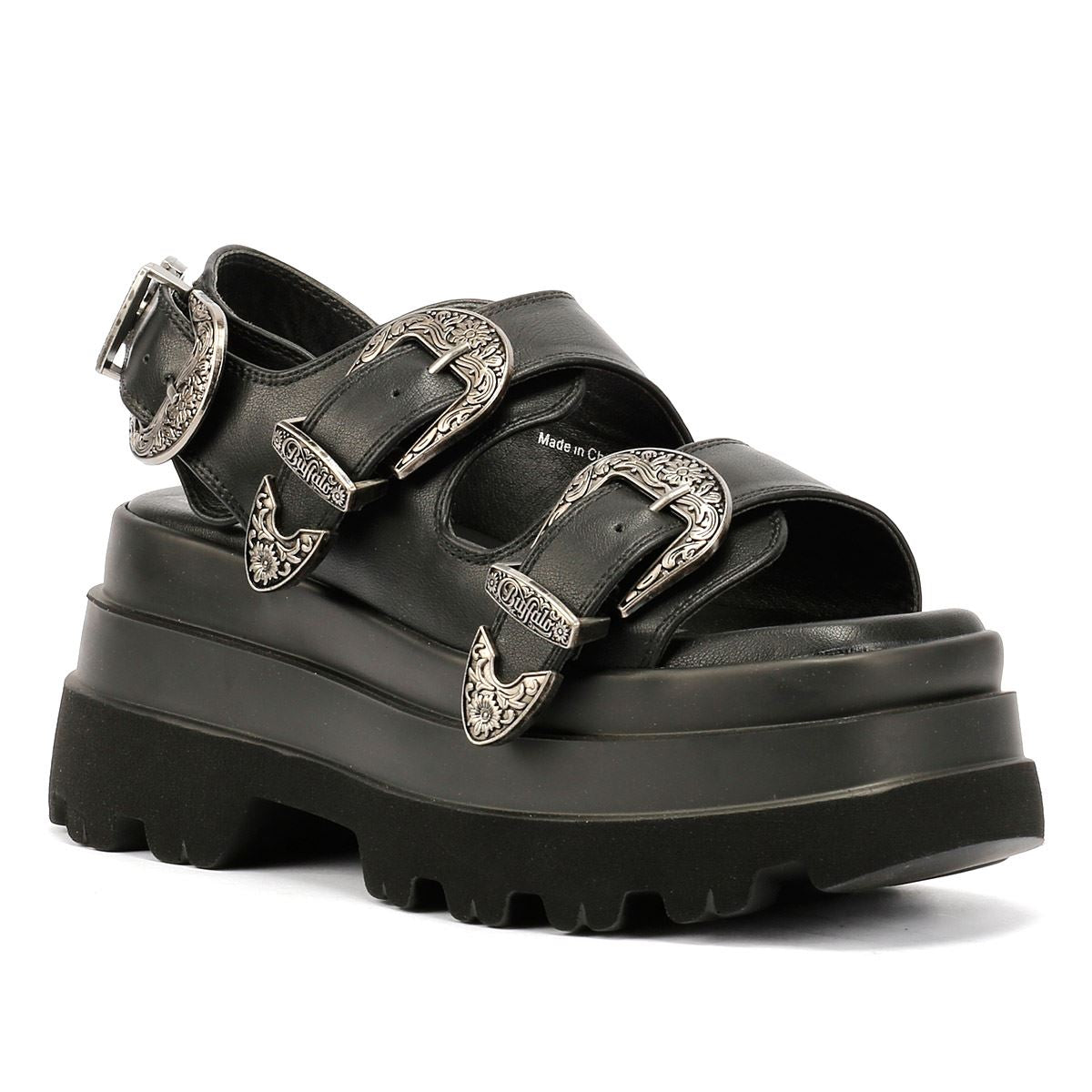 Buffalo Jupiter Ari West Damen Schwarze Farbe Sandalen