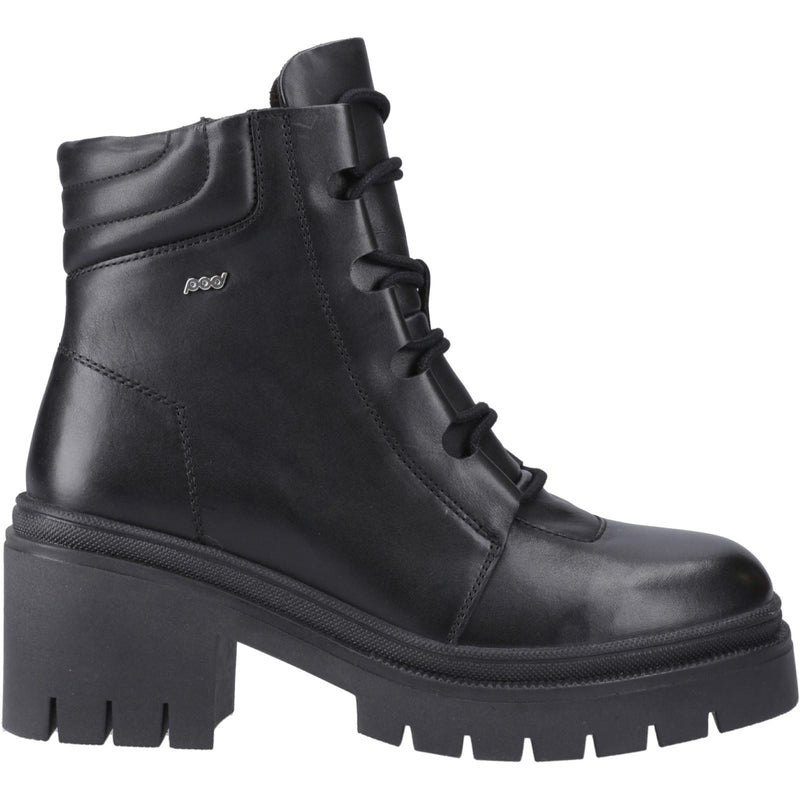 Pod Winona Leder Damen Schwarze Stiefel