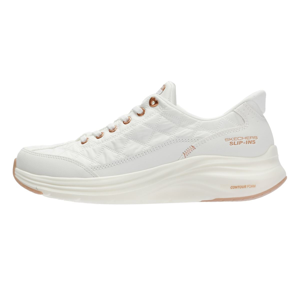 Skechers Slip-Ins Contour Foam Cozy Fit Damen Weiße Sneakers