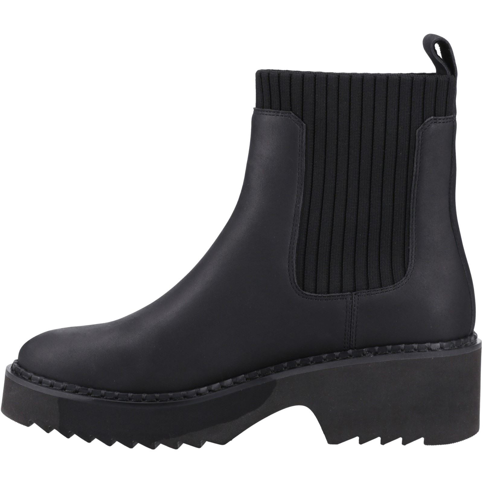 TOMS Millie Leder Damen Schwarze Absatz Stiefeletten