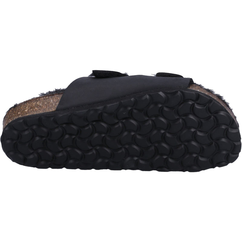Hush Puppies Jessie Leder Damen Schwarze Hausschuhe