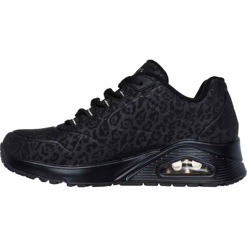 Skechers Uno Kat-Neato Synthetische Damen-Sneaker In Schwarz.
