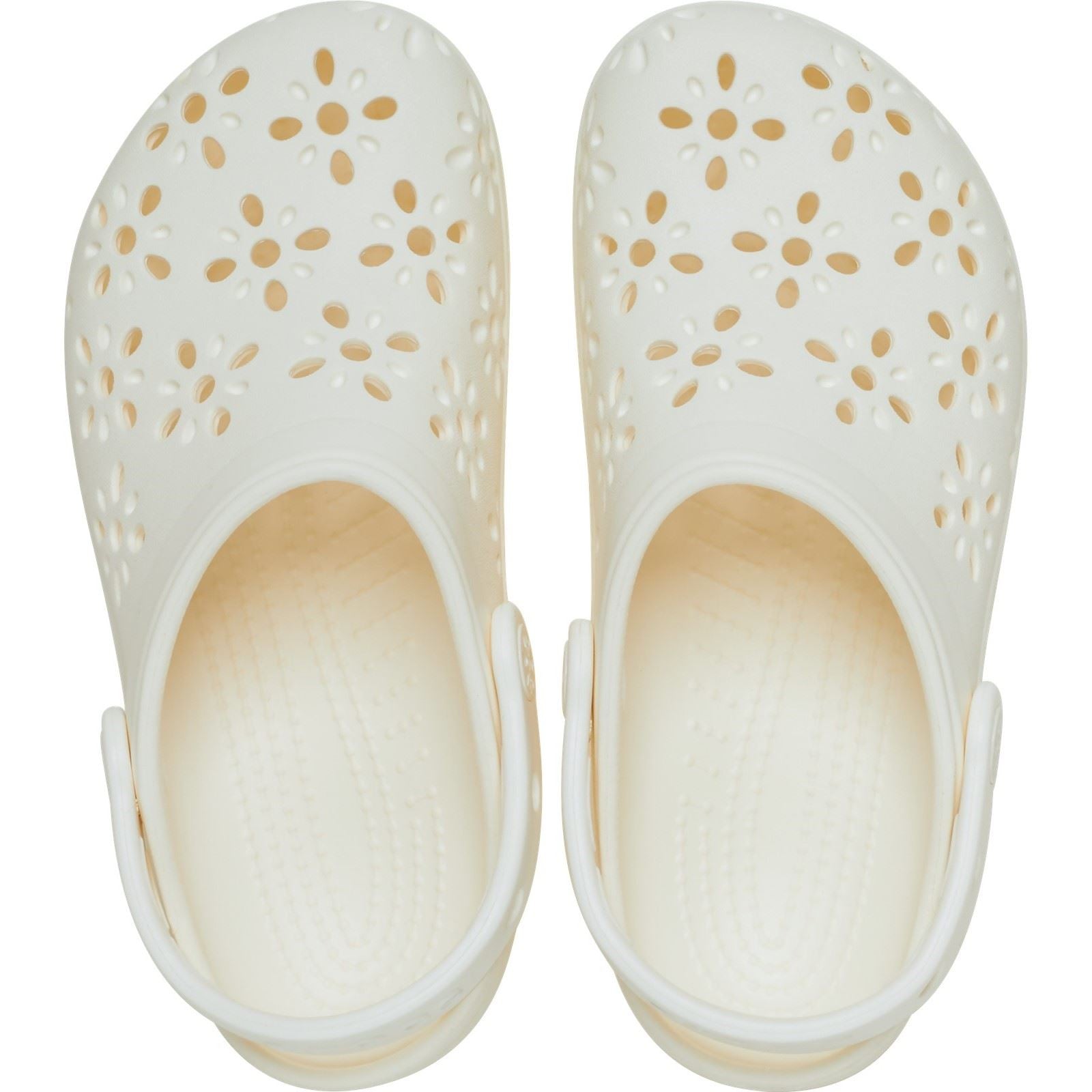 Crocs Classic Floral Cut Out Thermoplastische Kreide Clogs