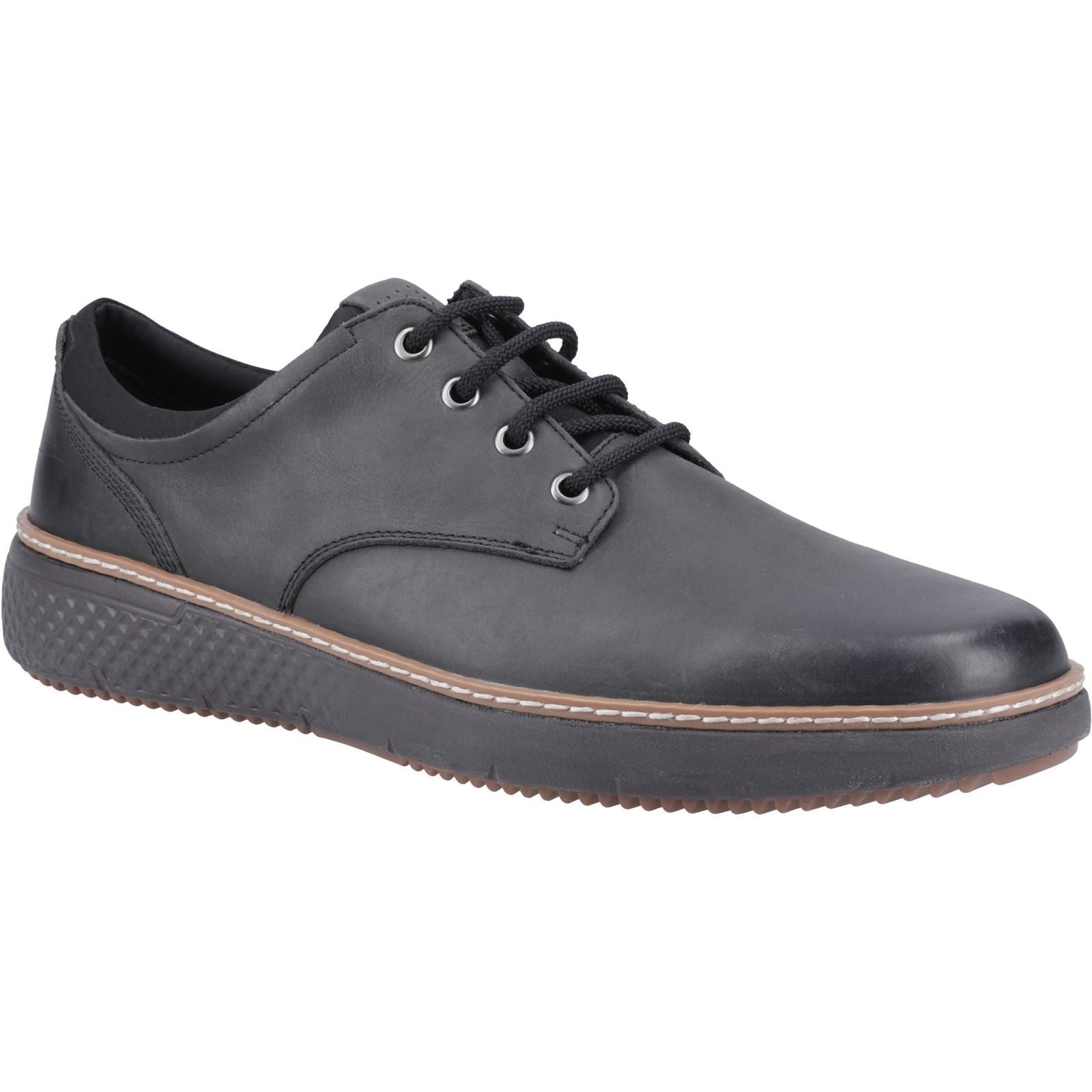 Hush Puppies Kash Herrenschuhe aus schwarzem Leder mit Schnürung