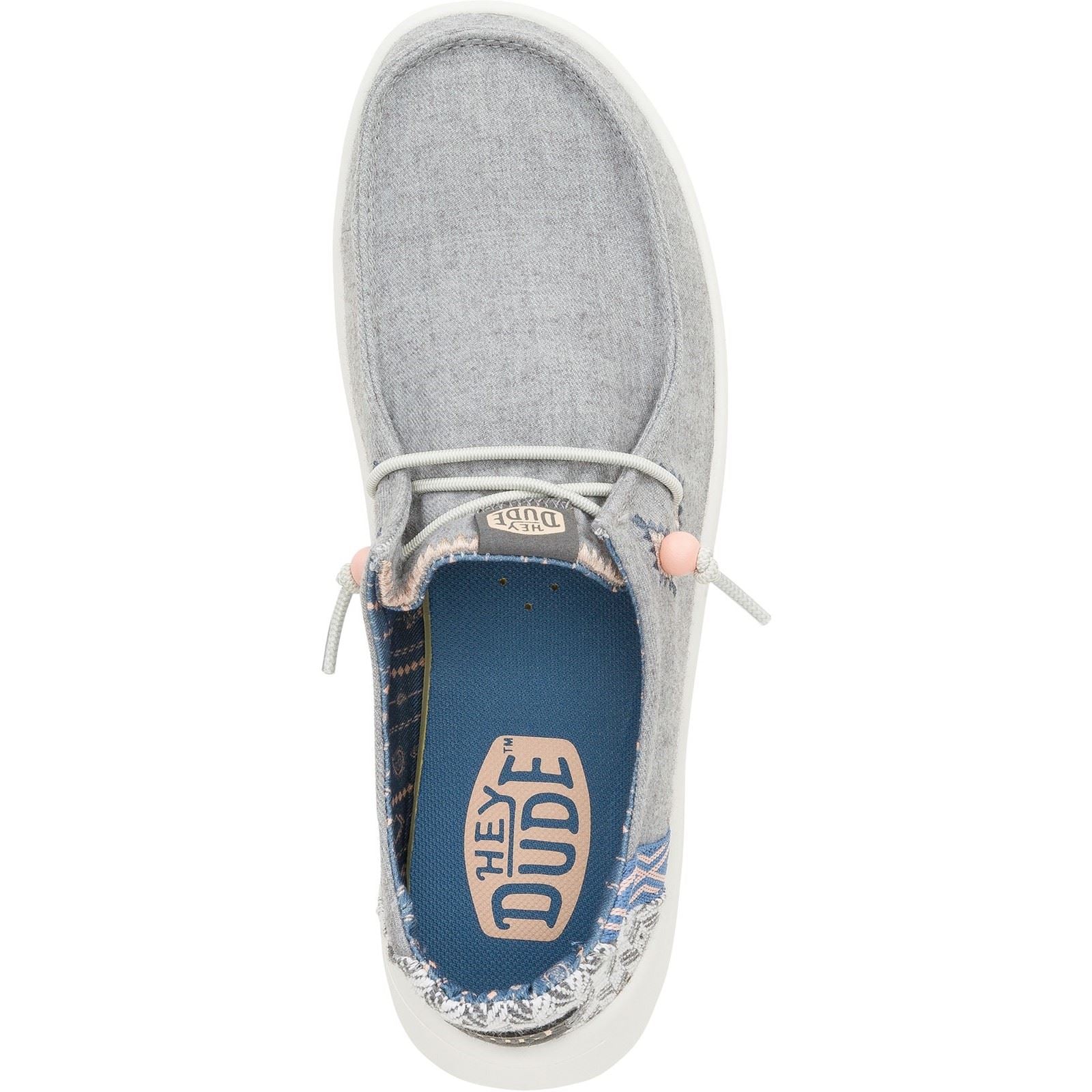 HEYDUDE Wendy Peak Chambray Woven Polyester Damen Graue Slipper