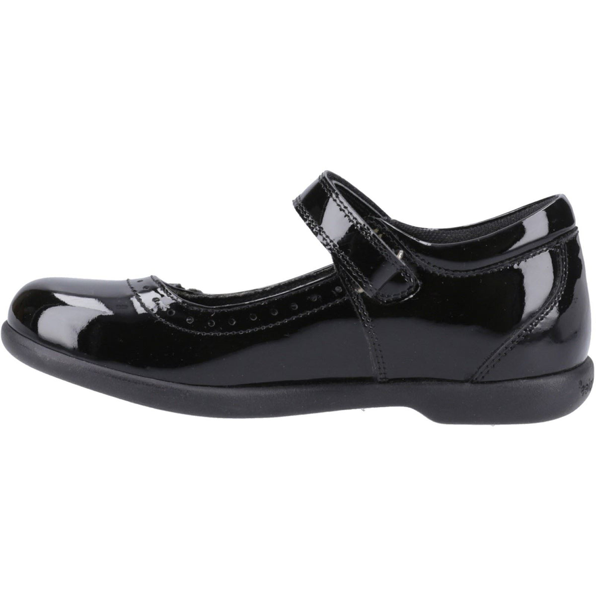 Hush Puppies Bethany Patent Junior Mädchenschuhe Aus Schwarzem Leder