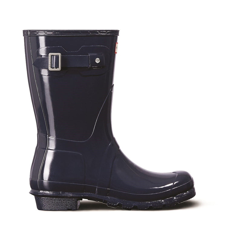Hunter Original Short Gloss Gummistiefel Für Damen In Marineblau